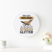 Retriever Glitter Grappige Hond Liefhebber Vintage Grote Klok (Huis)