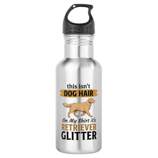 Retriever Glitter Grappige Hond Liefhebber Vintage Waterfles (Voorkant)