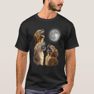 Retriever Howling at Moon voor mama en papa T-shirt