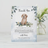 Retriever Puppy Waterverf Dog Baby shower Bedankkaart (Staand voorkant)