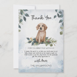 Retriever Puppy Waterverf Dog Baby shower Bedankkaart