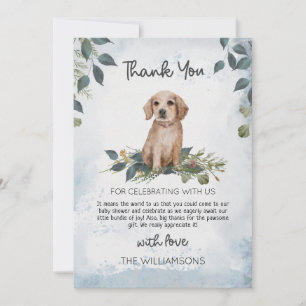 Retriever Puppy Waterverf Dog Baby shower Bedankkaart