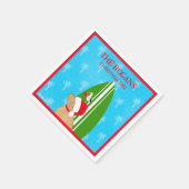 Retriever Santa Dog SurfboardZeemeeuw Kerstmis Servet (Hoek)