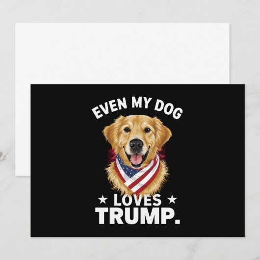 Retriever Zelfs Mijn Hond Loves Trump USA Vlag Kaart (Voorkant / Achterkant)