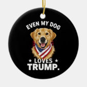 Retriever Zelfs Mijn Hond Loves Trump USA Vlag Keramisch Ornament (Voorkant)