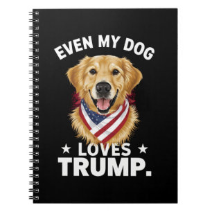 Retriever Zelfs Mijn Hond Loves Trump USA Vlag Notitieboek