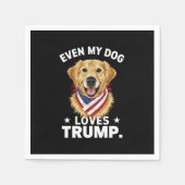 Retriever Zelfs Mijn Hond Loves Trump USA Vlag Servet (Voorkant)