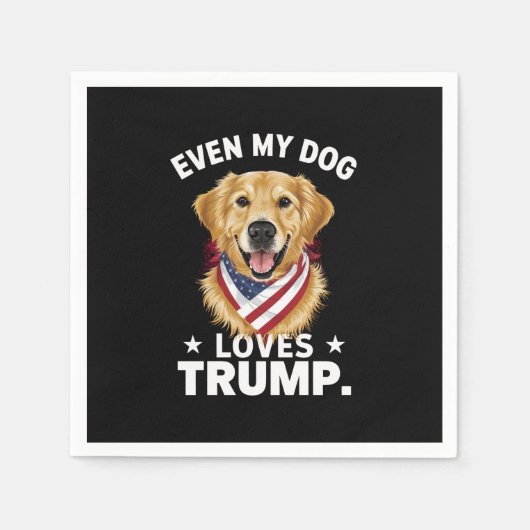 Retriever Zelfs Mijn Hond Loves Trump USA Vlag Servet (Voorkant)