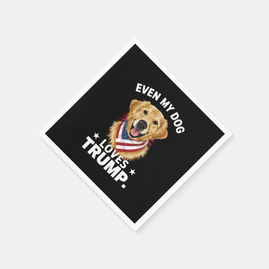 Retriever Zelfs Mijn Hond Loves Trump USA Vlag Servet (Hoek)