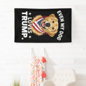 Retriever Zelfs Mijn Hond Loves Trump USA Vlag Spandoek (Insitu)