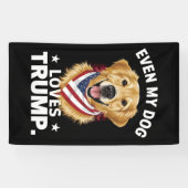 Retriever Zelfs Mijn Hond Loves Trump USA Vlag Spandoek (Horizontaal)