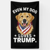 Retriever Zelfs Mijn Hond Loves Trump USA Vlag Spandoek (Verticaal)