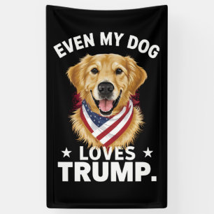 Retriever Zelfs Mijn Hond Loves Trump USA Vlag Spandoek