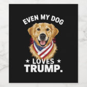 Retriever Zelfs Mijn Hond Loves Trump USA Vlag Wijn Etiket (Enkel label)