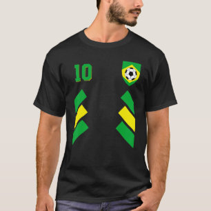 Retro10 Braziliaans Football Brazilië Voetbal T-shirt