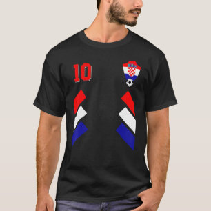 Retro10 Kroatisch Football Kroatië Voetbal Kroatië T-shirt