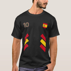 Retro10 Spanje Football Spanje Voetbal Spanje Vlag T-shirt