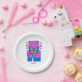 retro 00s vrijgezellenfeest papieren bordje (Feest)