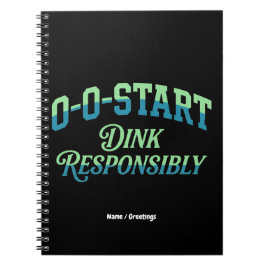 Retro 0-0-Start Court Aesthetic Minimal Pickleball Notitieboek