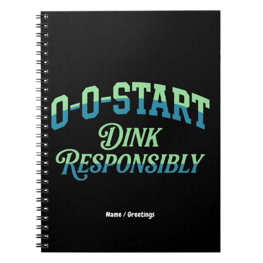 Retro 0-0-Start Court Aesthetic Minimal Pickleball Notitieboek (Voorkant)