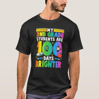 Retro 100 dagen school 2e klas leraren 100ste t-shirt