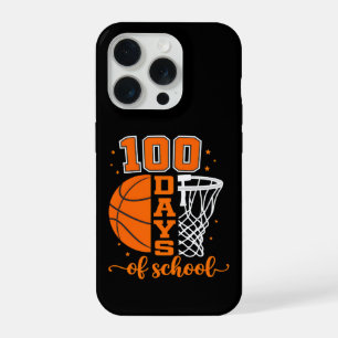 Retro 100 dagen school basketbal sport plezier iPhone 15 pro case