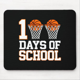 Retro 100 dagen school basketbal sport plezier muismat