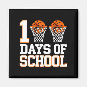 Retro 100 dagen school basketbal sportief plezier magneet