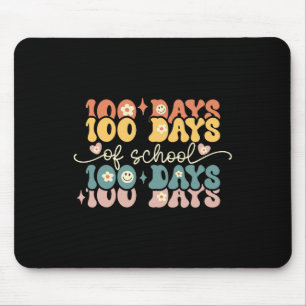 Retro 100 dagen school Groovy leraar 100ste dag Muismat