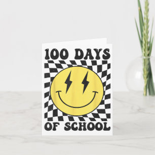 Retro 100 dagen school Smile Face 100ste dag van s Kaart