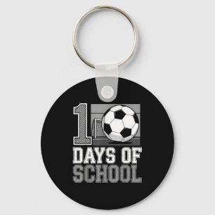 Retro 100 dagen school voetbal leraar student 10 sleutelhanger