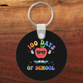 Retro 100 dagen schoolleraar Kinder 100ste dag van Sleutelhanger (Voorkant)