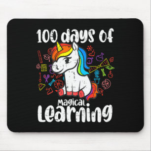 Retro 100 dagen van magisch leren Eenhoorn Meisjes Muismat