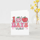 Retro 100 dagen van School Smile Face Schattige 10 Kaart (Gele Bloem)