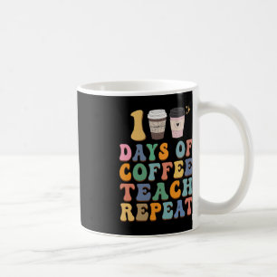 Retro 100 dagen van school voor leraar koffie lief koffiemok