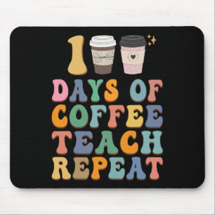 Retro 100 dagen van school voor leraar koffie lief muismat