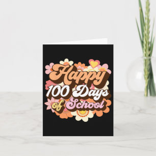 Retro 100 dagen van schoolleraren Kinder Groovy 10 Kaart