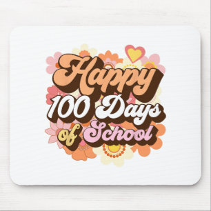 Retro 100 dagen van schoolleraren Kinder Groovy 10 Muismat