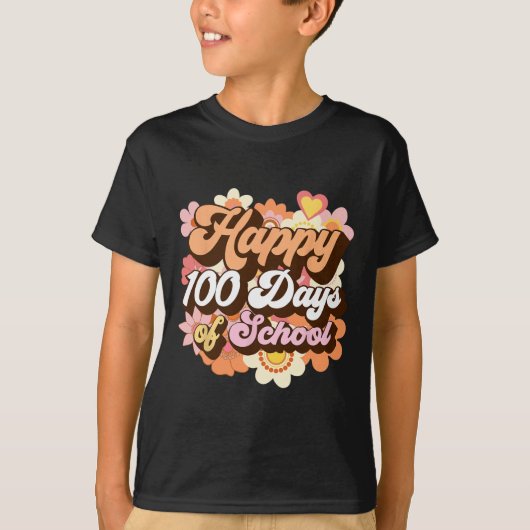 Retro 100 dagen van schoolleraren Kinder Groovy 10 T-shirt (Voorkant)