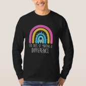 Retro 100 Days Of Making A Difference 100th Day Of T-shirt (Voorkant)