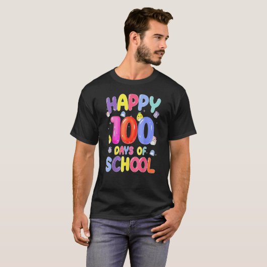 Retro 100e dag van schooldocenten Kinder Happ voor T-shirt (Voorkant volledig)