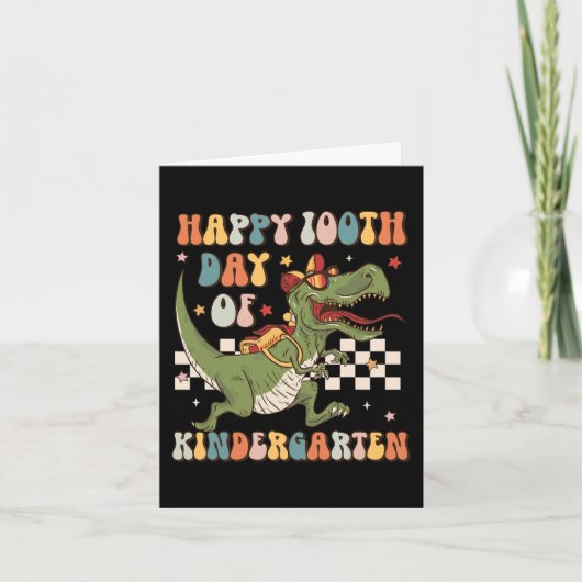 Retro 100ste dag van de kleuterschool 100 dagen va kaart (Voorkant)
