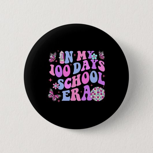 Retro 100ste dag van school leraar Kind 100 dagen Ronde Button 5,7 Cm (Voorkant)