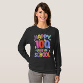Retro 100th Day of School Teachers Kids Child Happ T-shirt (Voorkant volledig)