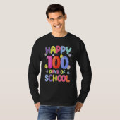Retro 100th Day Of School Teachers Kids Child Happ T-shirt (Voorkant volledig)