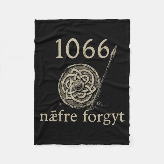 Retro 1066 Naefre Forgyt Never Forget Viking Engla Fleece Deken (Voorkant)