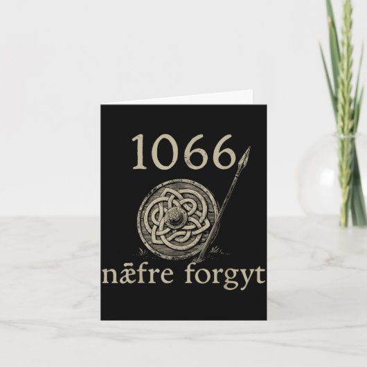 Retro 1066 Naefre Forgyt Never Forget Viking Engla Kaart (Voorkant)