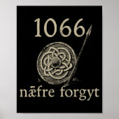 Retro 1066 Naefre Forgyt Never Forget Viking Engla Poster (Voorkant)