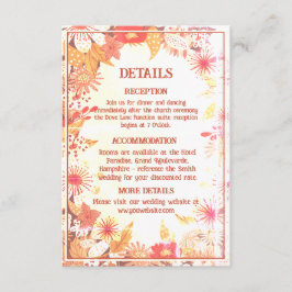 Retro 1070's - Huwelijks bijkaart Informatiekaartje