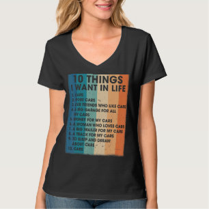 Retro 10 dingen die ik wil in mijn levenscarrière t-shirt